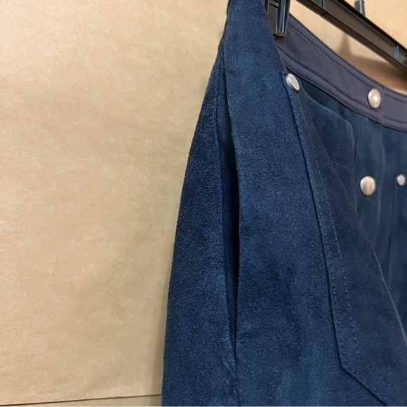 Rag & Bone | Siggy Goat Leather Snap Button Front Mini Skirt Lamb Leather Size 4 - Picture 7 of 14